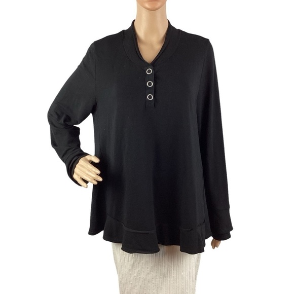 Soft Surroundings Tops - Soft Surroundings Top Size L Black Long Sleeve
